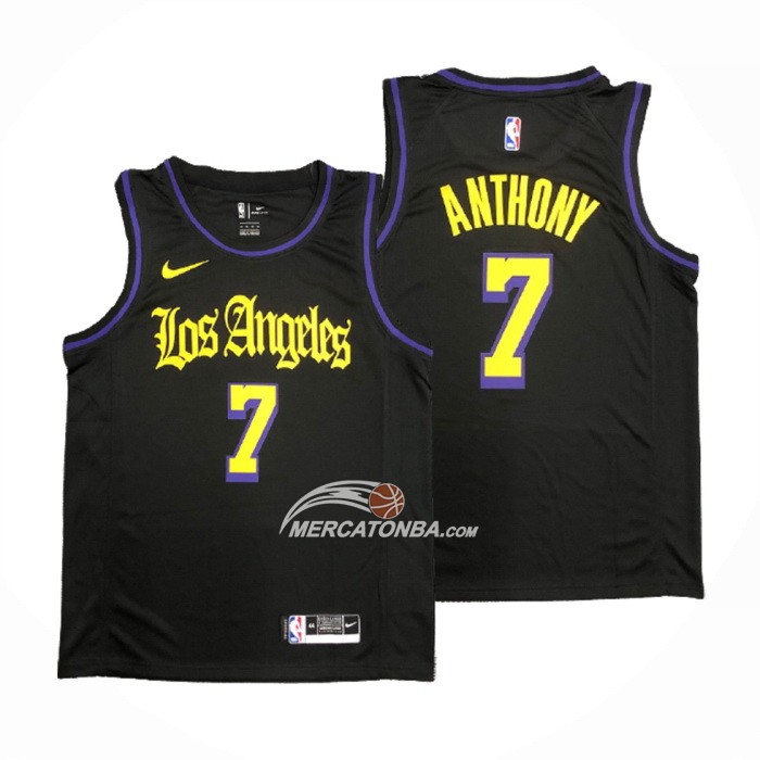 Maglia Los Angeles Lakers Carmelo Anthony NO 7 Citta 2019-20 Nero